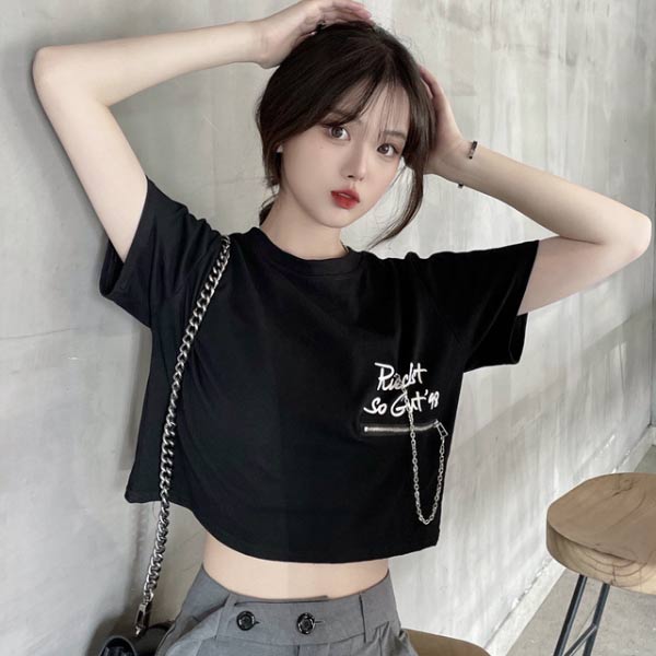 15％OFF BIG BANG SALEクーポン］クロップドTシャツ レディース T