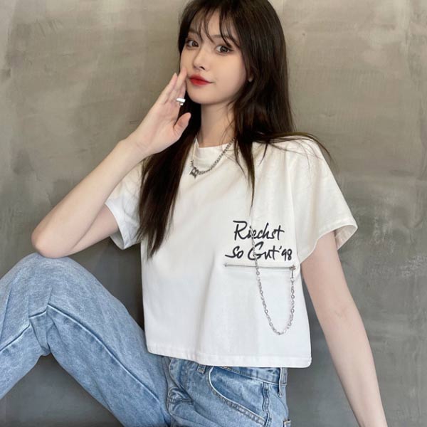 15％OFF BIG BANG SALEクーポン］クロップドTシャツ レディース T