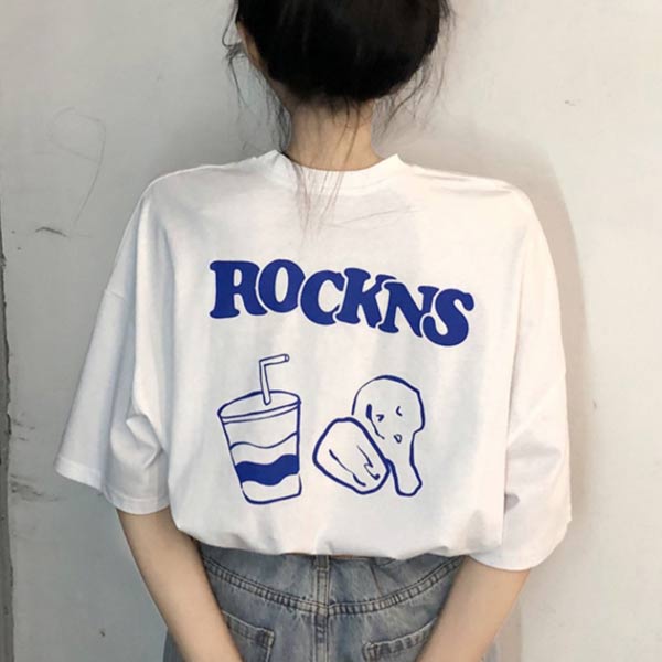 サマータイムセール］バックプリント Tシャツ 半袖 オーバーサイズ