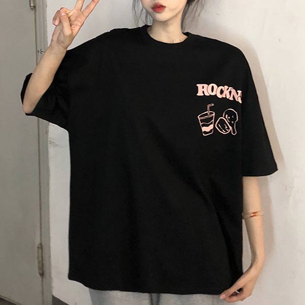 15％OFF ビックサマーセールクーポン］バックプリント Tシャツ