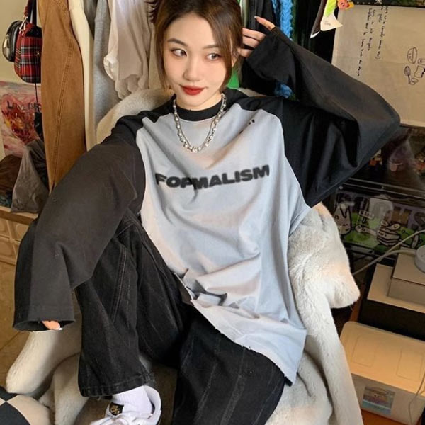 ラグランスリーブ ロンT レディース Tシャツ 韓国 ファッション