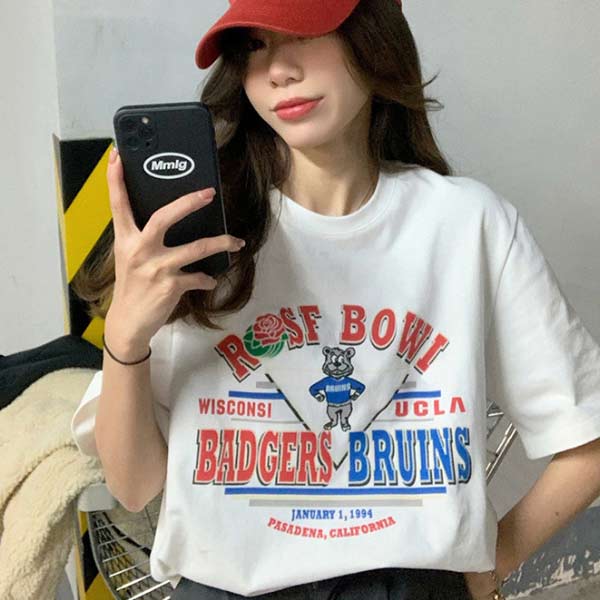 2BUYまとめ割］【人気】カジュアルプリント ロゴTシャツ レディース
