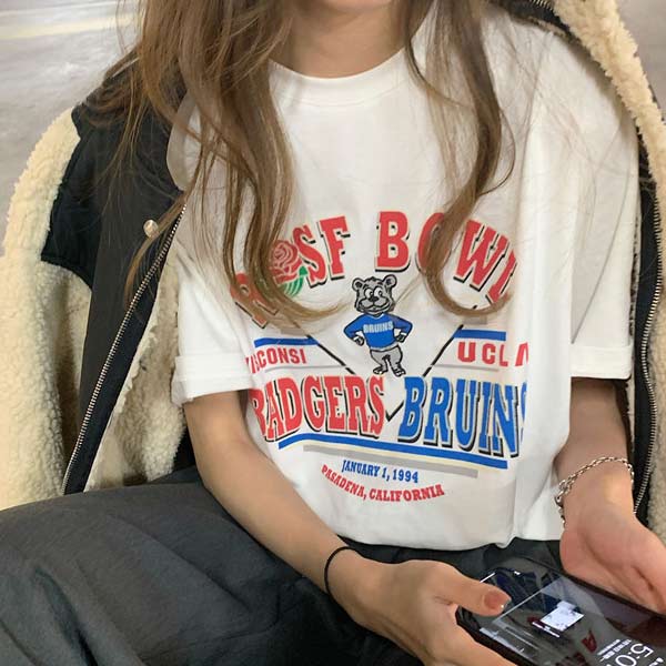 2BUYまとめ割］【人気】カジュアルプリント ロゴTシャツ レディース