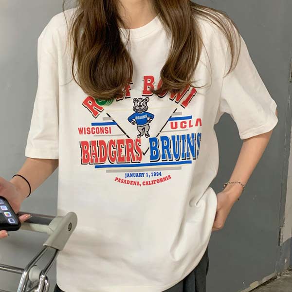 2BUYまとめ割］【人気】カジュアルプリント ロゴTシャツ レディース