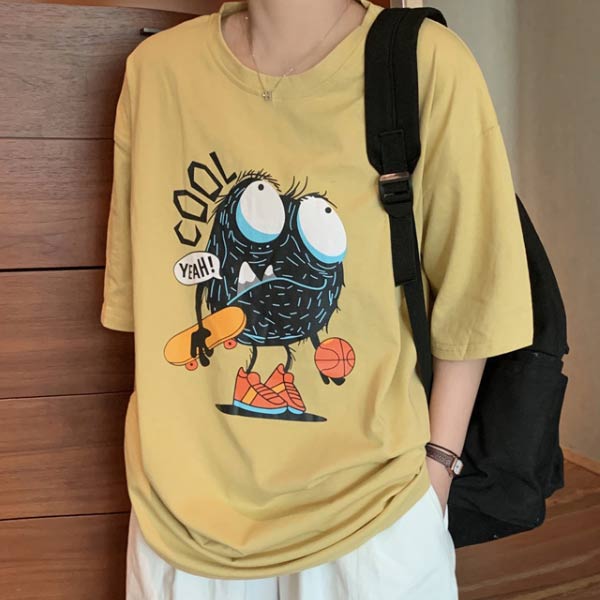 2BUYまとめ割］カジュアルプリント ロゴTシャツ レディース 韓国
