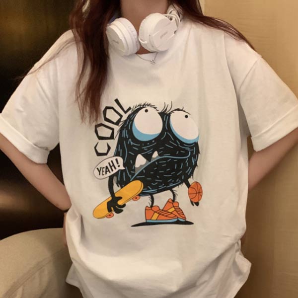 2BUYまとめ割］カジュアルプリント ロゴTシャツ レディース 韓国