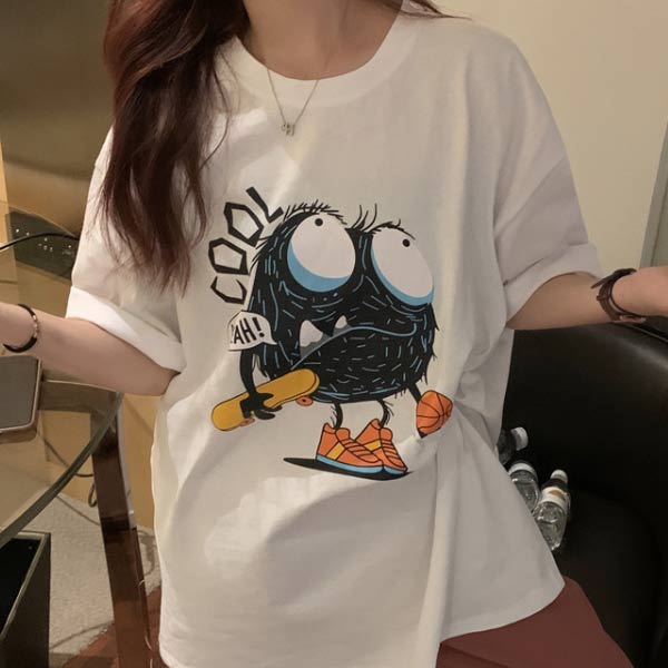 2BUYまとめ割］カジュアルプリント ロゴTシャツ レディース 韓国