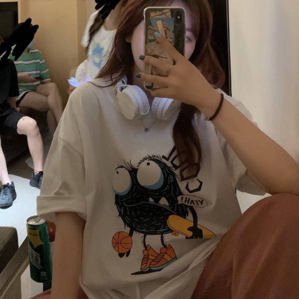 2BUYまとめ割］カジュアルプリント ロゴTシャツ レディース 韓国