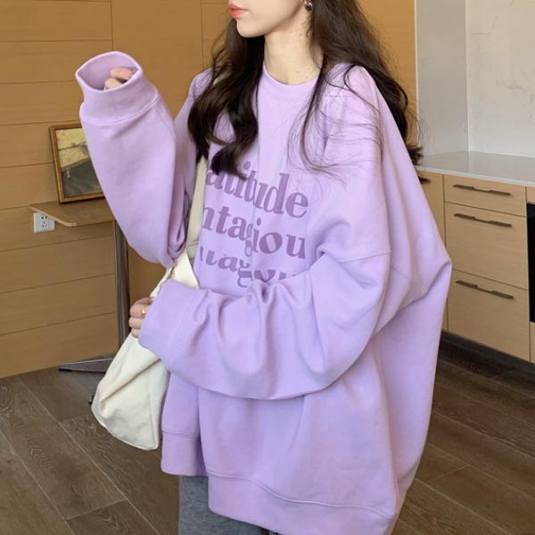 Victoria'sSecretPINKロング丈スウェットトレーナーゆったりM