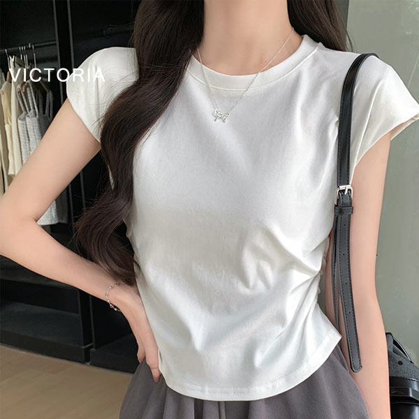 [2BUYまとめ割]Tシャツ 細見え フレンチ...の詳細画像1