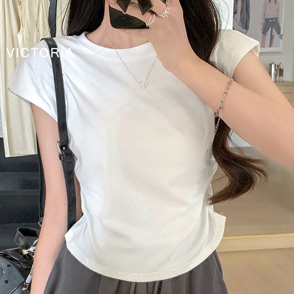 [2BUYまとめ割]Tシャツ 細見え フレンチ...の詳細画像3