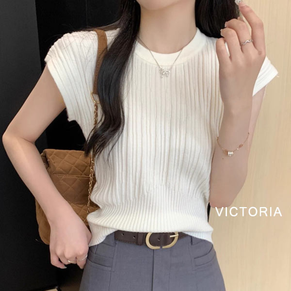 St.cecilia セントセシリア クロップドニット 半袖トップス St.cecilia TOPS – GIRLISH