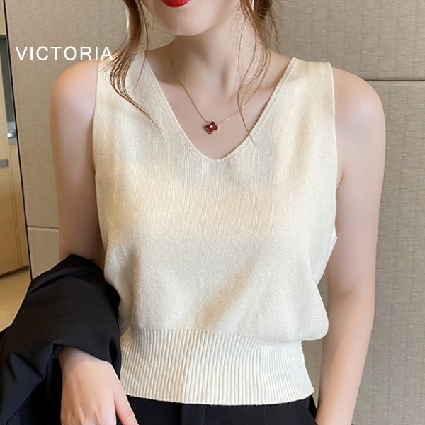 Theory 20SS Vネックノースリーブニット ニット ノースリーブ カシュクール Vネック サマーニット レディース