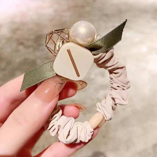 2BUYまとめ割］シュシュ ヘアゴム ヘアアクセサリー パールリボン