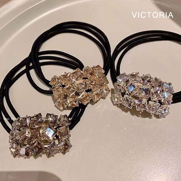 高見え】ヘアゴム ビジュー キラキラ ストーン 大人っぽい ヘア