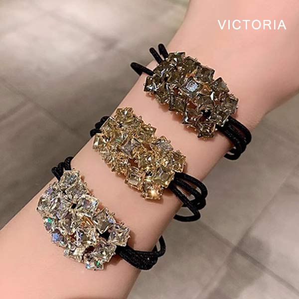 高見え】ヘアゴム ビジュー キラキラ ストーン 大人っぽい ヘア