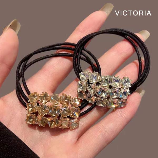 高見え】ヘアゴム ビジュー キラキラ ストーン 大人っぽい ヘア