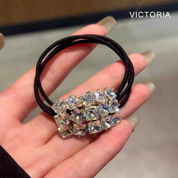 高見え】ヘアゴム ビジュー キラキラ ストーン 大人っぽい ヘア