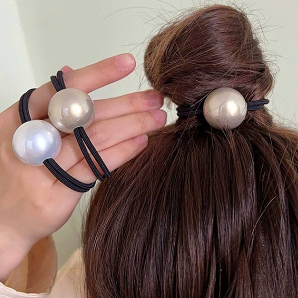 ヘアゴム 大粒 パール ヘアアクセサリー シンプル エレガント まとめ髪