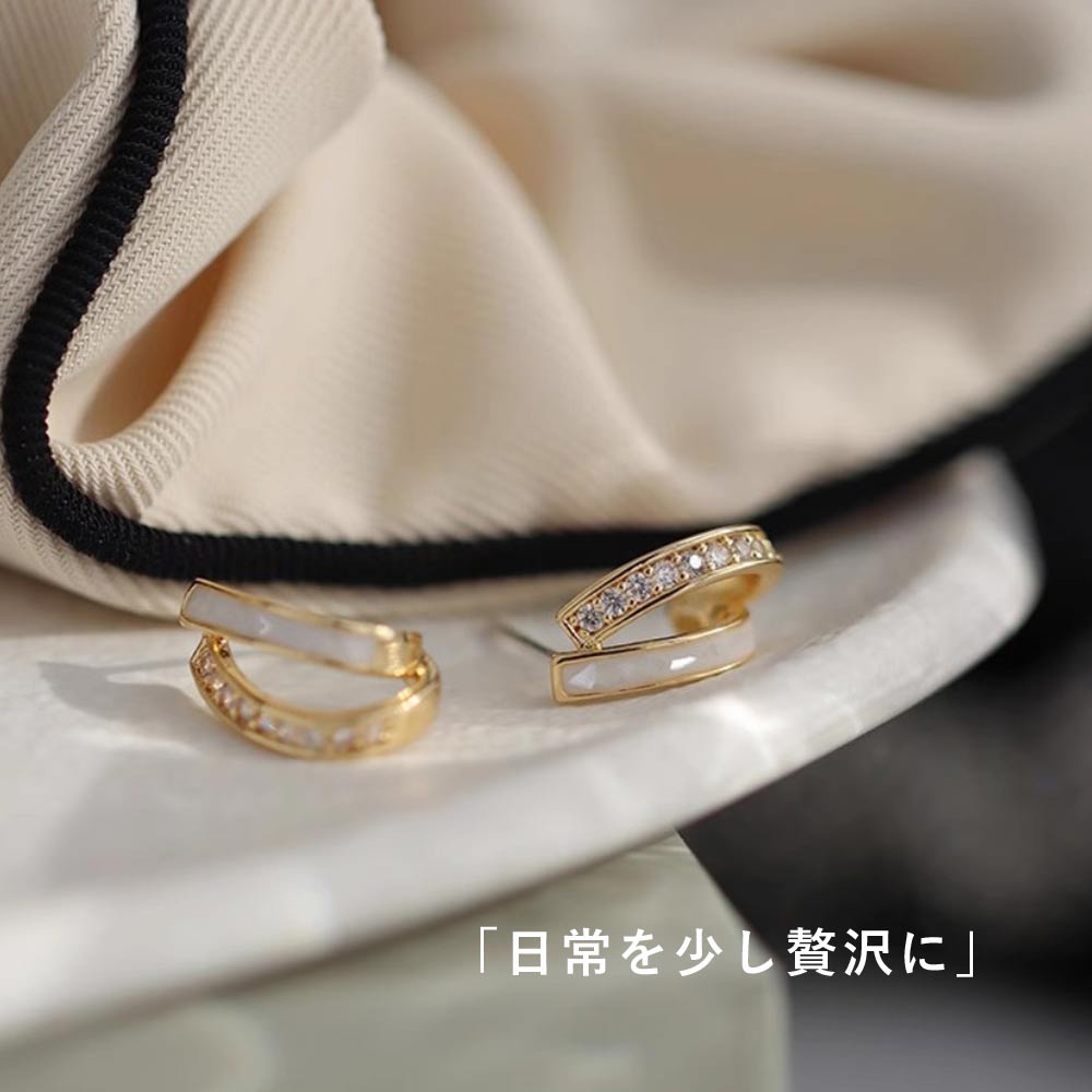 メール便送料無料】韓国風 小ぶり フープピアス 軽量 小顔見え 