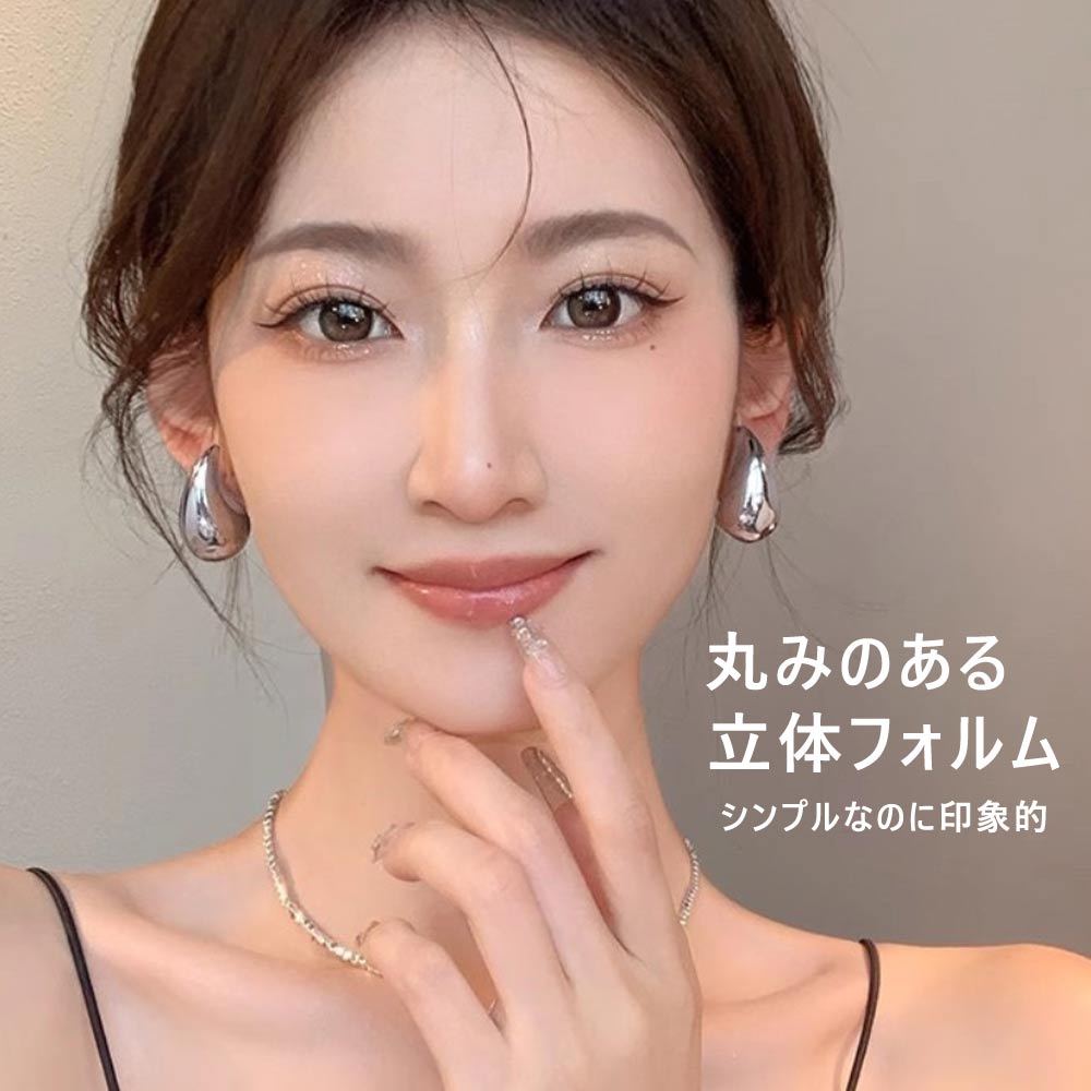 メール便送料無料】ピアス レディース 立体 しずく型 ゴールド