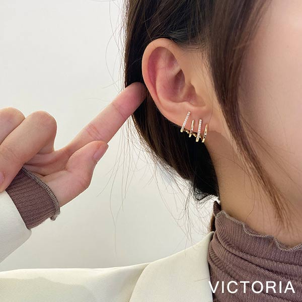 ピアス 1粒ダイヤが輝く4本爪デザイン シルバー/ゴールドが選べる