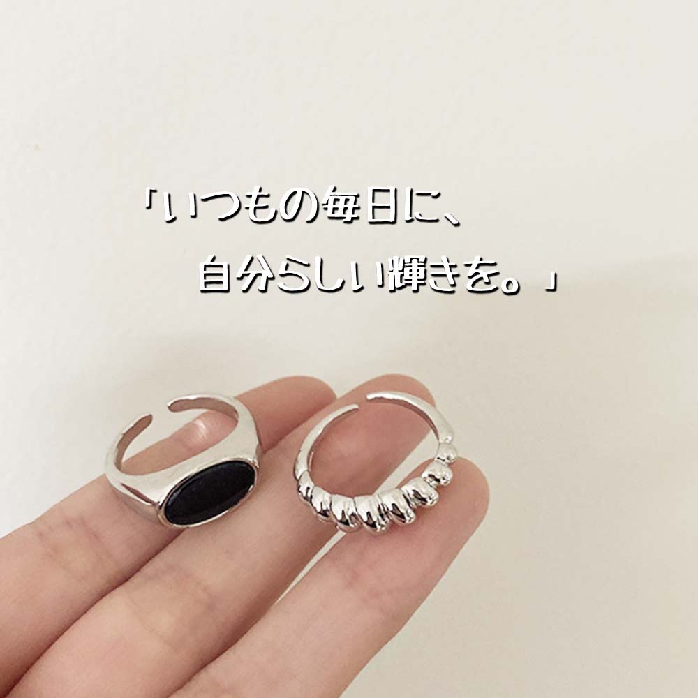 秋ビックセール］リング 指輪 レディース 2点セット シルバー オニキス