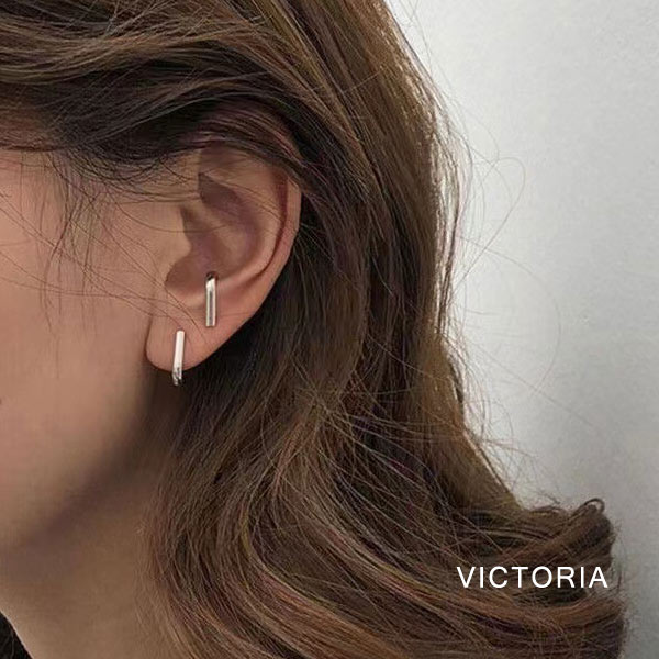 ピアス レディース シルバー シンプル J型 フックピアス バー 華奢