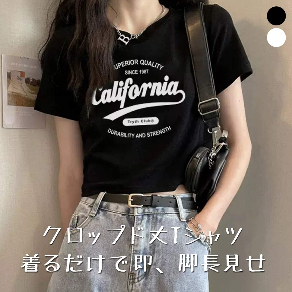 メール便送料無料】Y2Kファッション クロップドTシャツ レディース