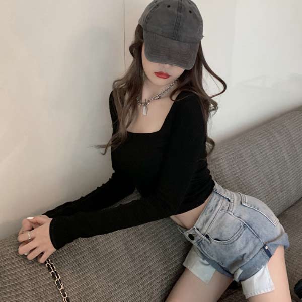 【LOULOUSEOUL】Lily T-Shirt ★韓国人気★ 短丈 Tシャツ NO WAY tシャツ 「Bz」「LAnGe」レイヤードバスケ風シャツ 韓国