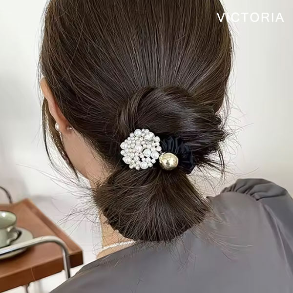 ヘアゴム パール ビジュー シュシュ ヘアアクセサリー 髪留め 髪飾り
