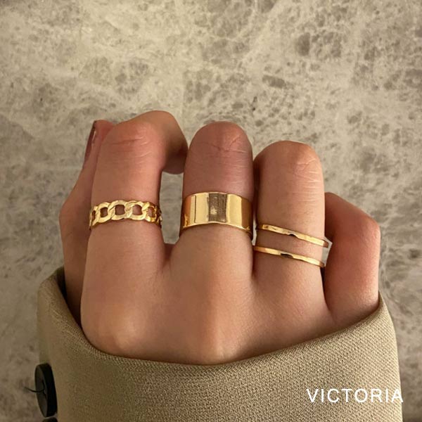 リング 指輪 ［3点セット］指先にモード感を！3点セットリング - 重ね