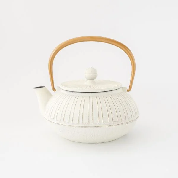 急須 鉄瓶 南部鉄器 菊(麻色)(ラベンダー)/ モダン 内面ホーロー加工