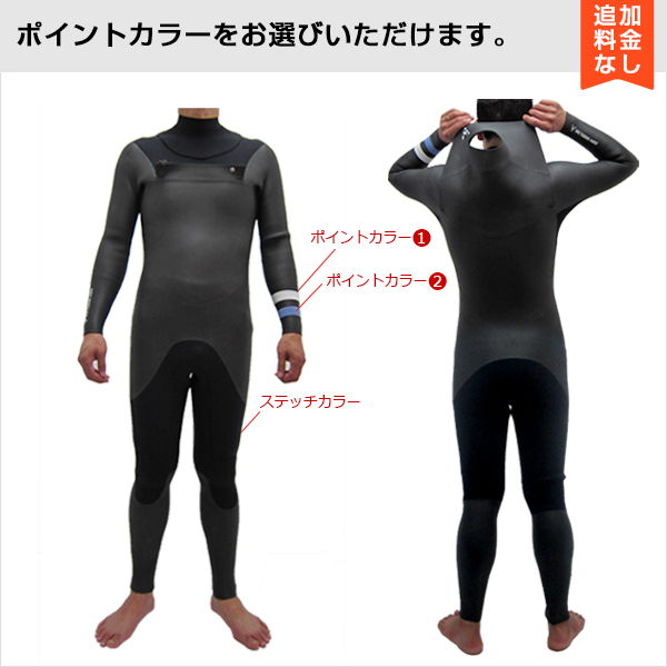 セミドライ ウェットスーツ チェストジップ メンズ サーフィン