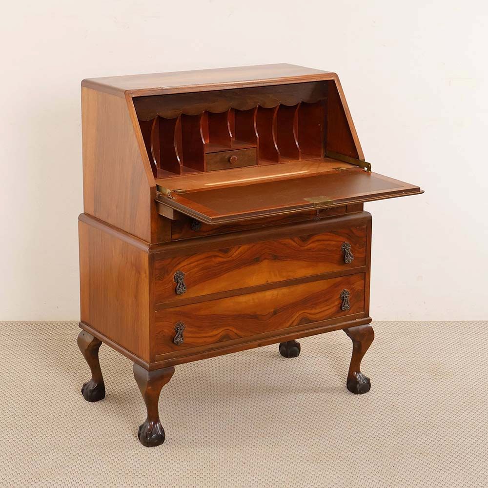 ライティングビューロー 英国 アンティーク ウォールナット材 1940年代