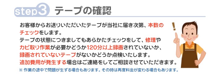  テープの状態を確認