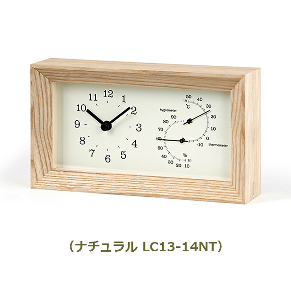 置き時計 おしゃれ 置時計 時計 タカタレムノス フレーム 温湿度計 レムノス アナログ時計 アナログ 木製 Lemnos シンプル ナチュラル 日本製 FRAME LC13-14｜viewgarden｜02