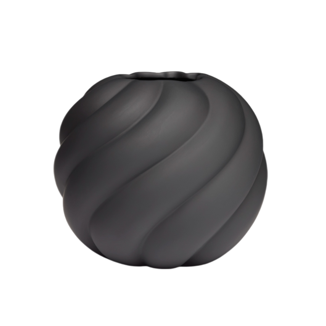 黒いツイストデザインフラワーベース cooee design クーイー デザイン 花瓶 フラワー ベース ツイスト
