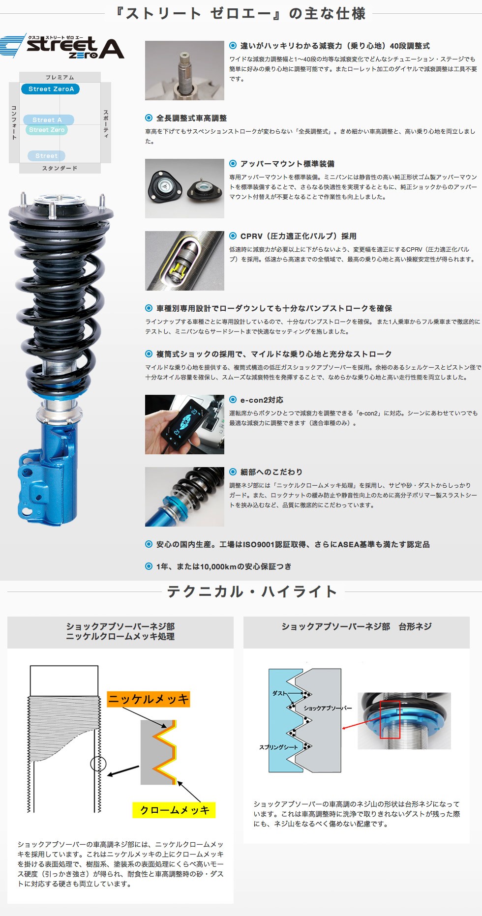 CUSCO 車高調 フィット GK3 GK5 GP5 クスコ（CUSCO） ストリートZERO 車高調 (OP：Fキャンバー調整