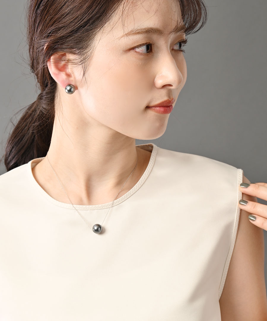 ヴァンテーヌ ネックレス 一粒 パール 12mm スワロフスキー