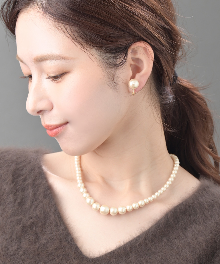 パールネックレス 真珠 アクセサリー 約6.5～6.6mm珠 *4 6.5mm 