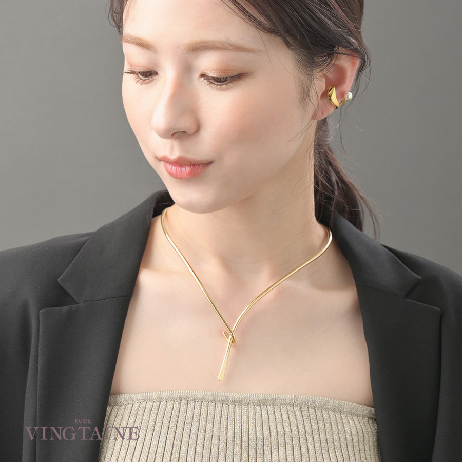 Y字メタルネックカフ