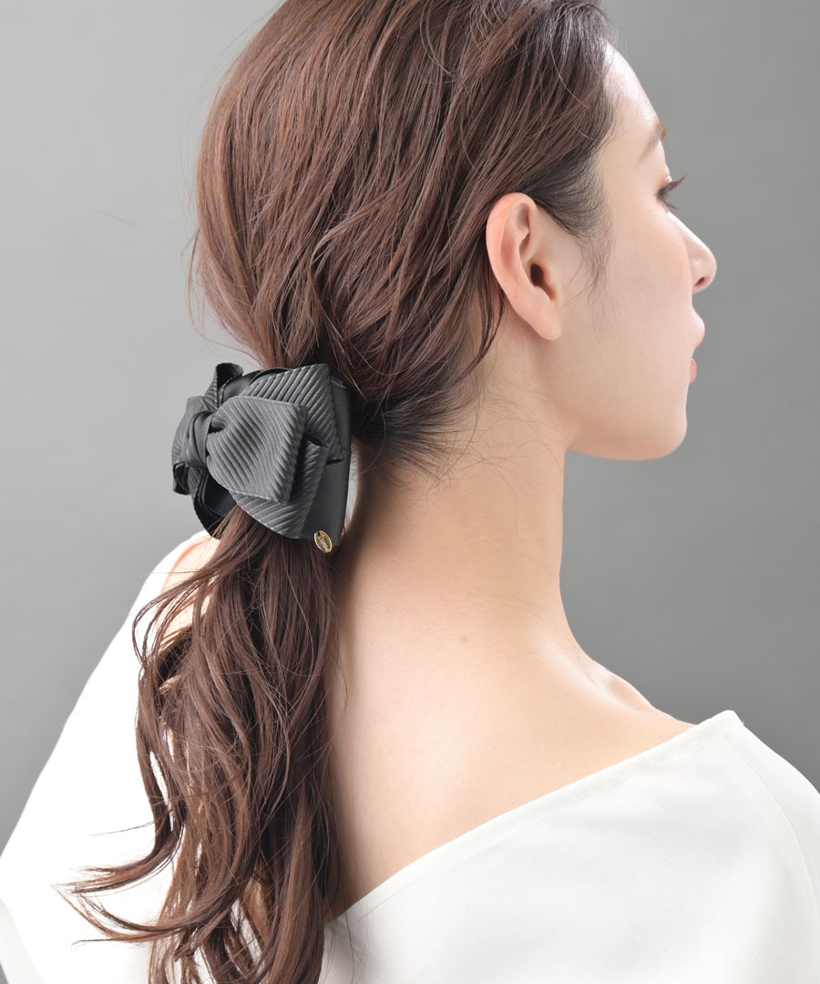 ボリュームサテンリボンバンスクリップ H-1004 【定形外発送・ネコポス