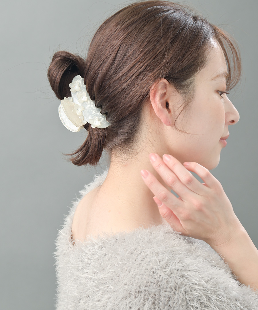 ☆まとめ買い対象☆ ベーシックフラワーバンスクリップ H-445【定形外
