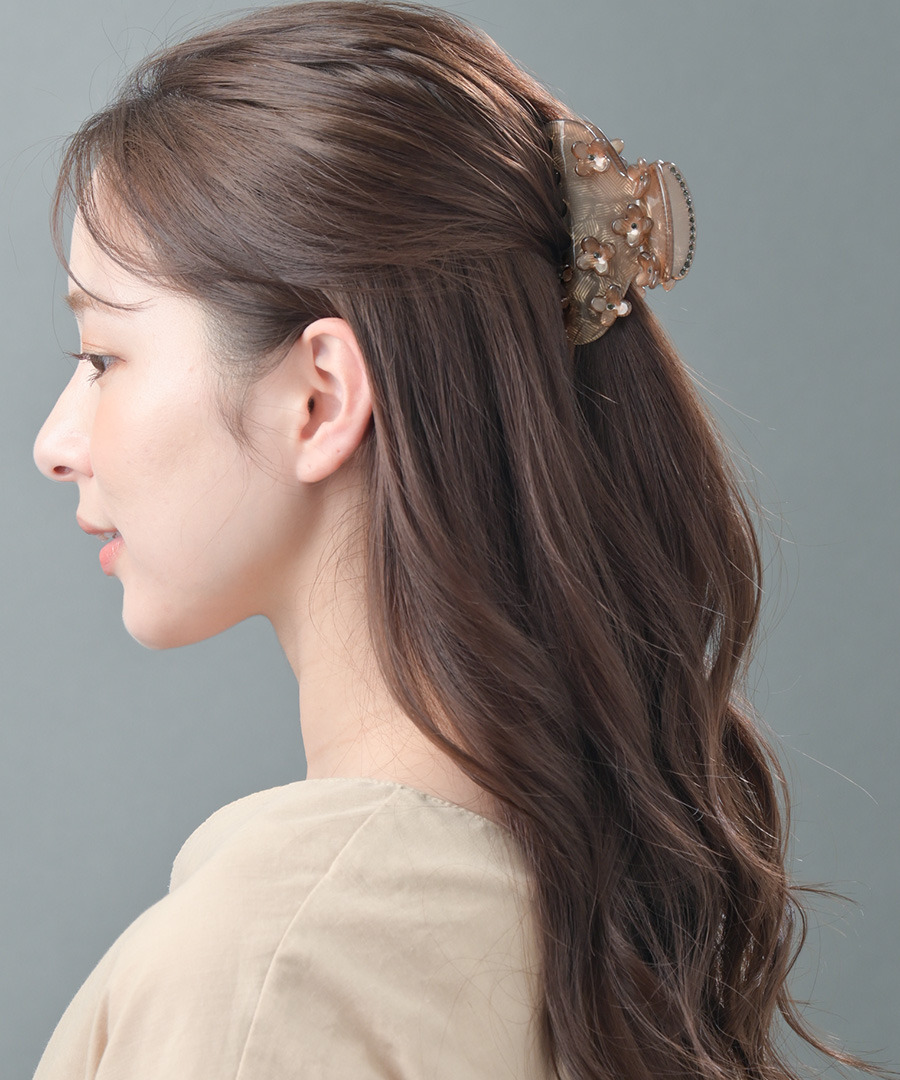 ☆まとめ買い対象☆ ベーシックフラワーバンスクリップ H-445【定形外