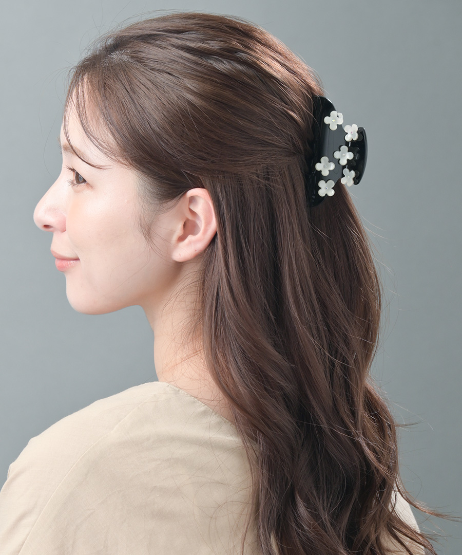 ☆まとめ買い対象☆ ベーシックフラワーバンスクリップ H-445【定形外