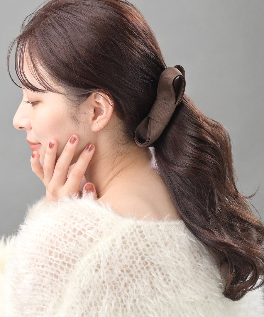 ツイスト リボン バナナクリップ 上品