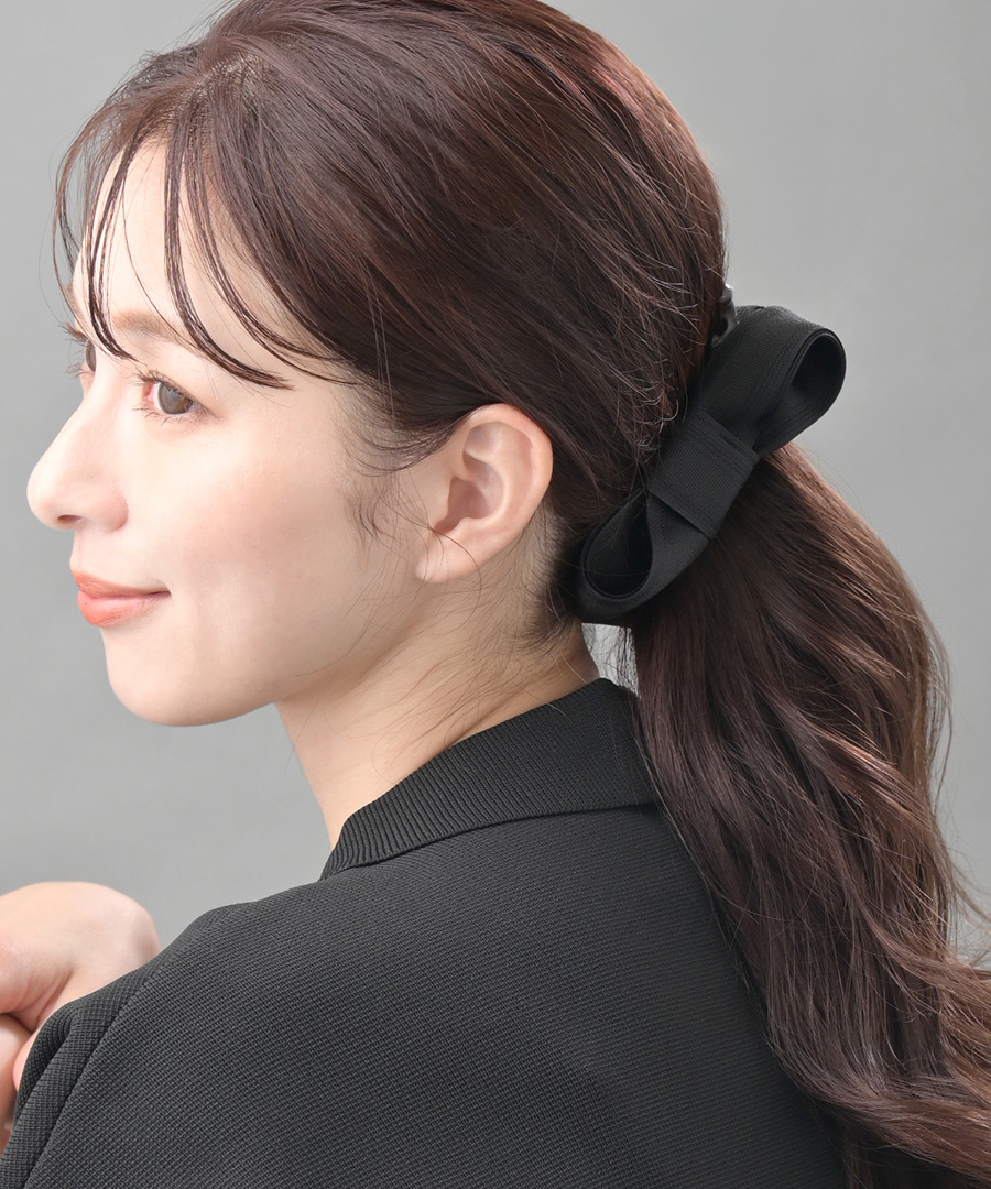 ツイスト リボン バナナクリップ 上品