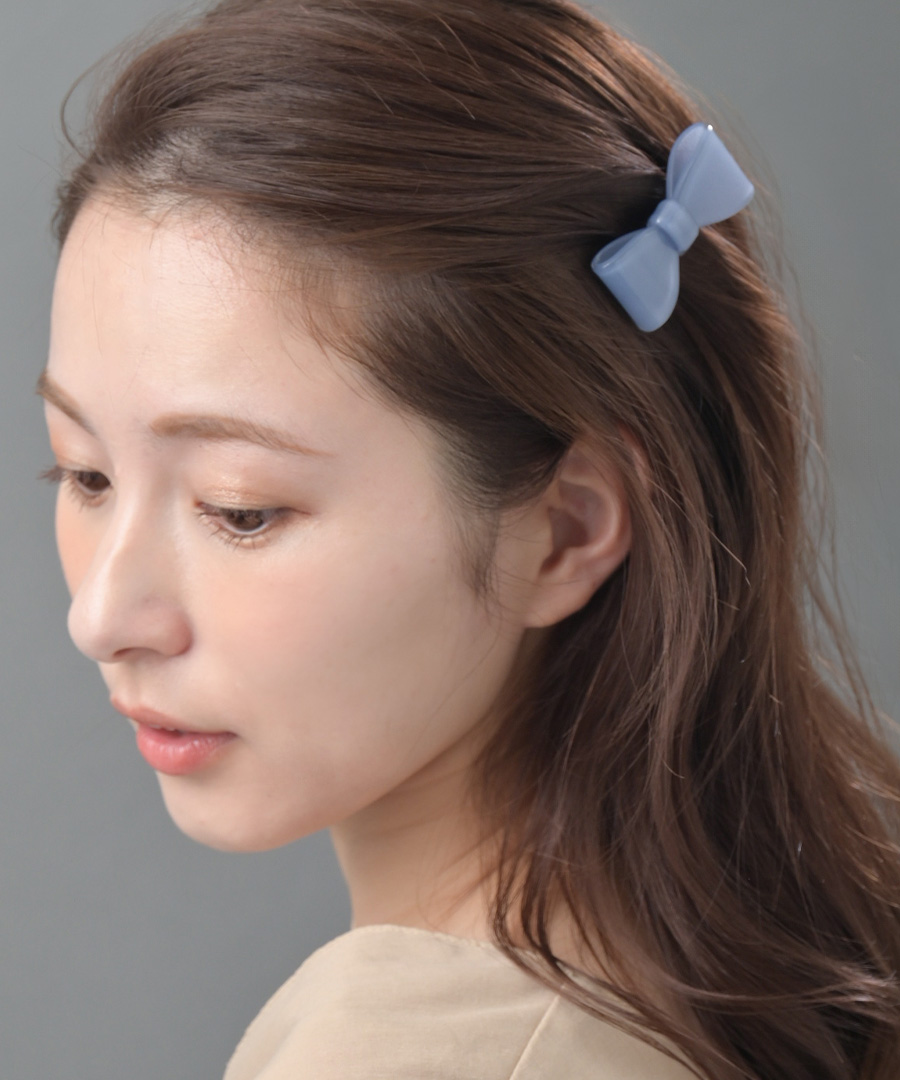 ヴァンテーヌ バレッタ リボン べっ甲風 シンプル アクリル ヘア