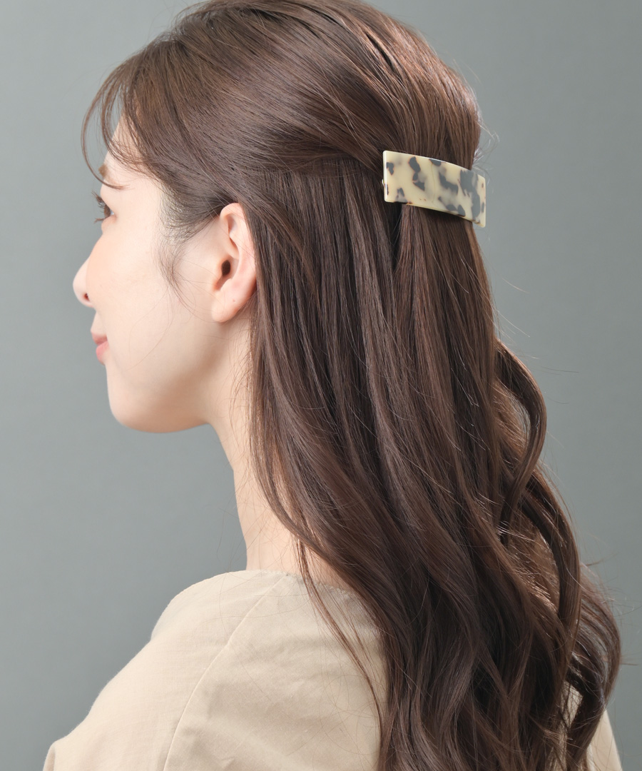 べっ甲風スクエアバレッタ H-683 | ヘアアクセサリー,バレッタ